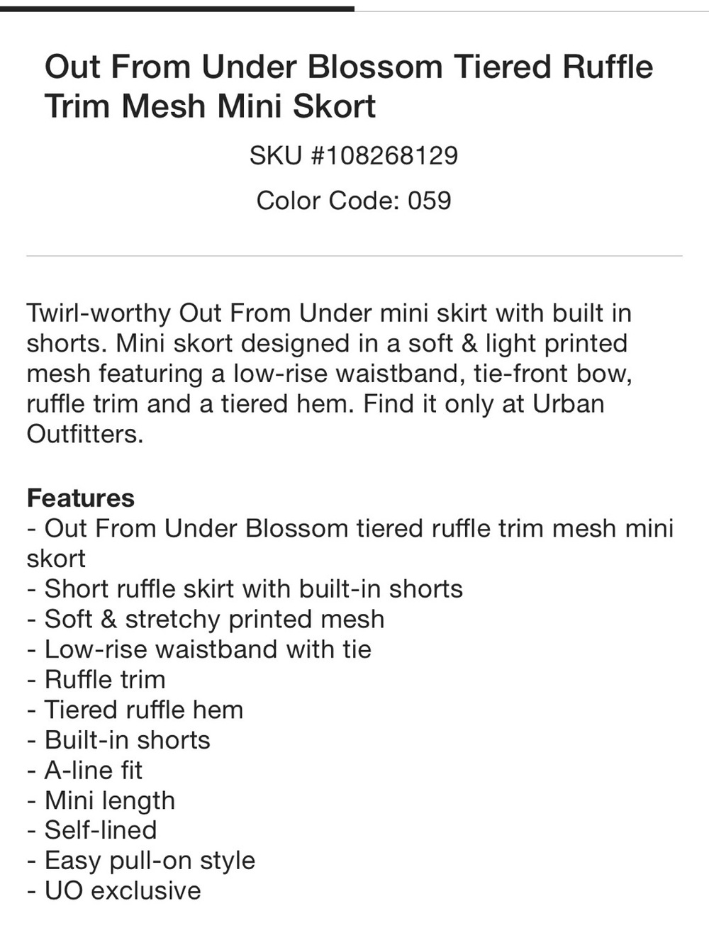 Urban Outfitters Black Ruffled Mini Skirt - Picture 2 of 4